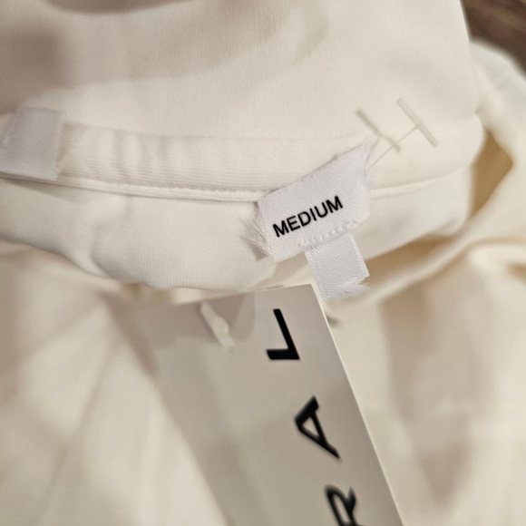 KORAL LUCA BLACKOUT LONG SLEEVE CROP TOP White Sz M - Picture 2 of 10